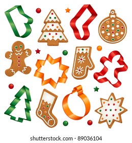 Christmas cookies and cookie cutters