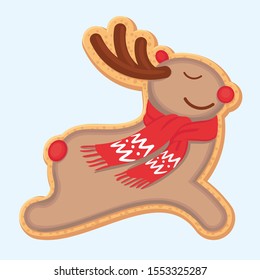 CHRISTMAS COOKIES DEER COATED WITH COLORED GLAZING