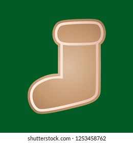 Christmas cookies of different shapes vector illustration. Painted Christmas ginger cookie. Gingerbread sock