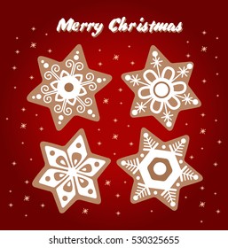 Christmas cookies in the form of snowflakes