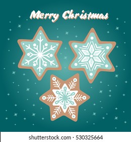 Christmas cookies in the form of snowflakes