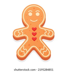 Christmas cookies gingerbread man vector illustration on white background