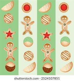 Christmas cookies with green and red