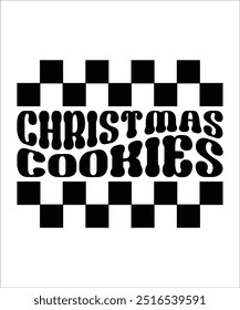  Christmas cookies groovy wavy Typography t shirt design
