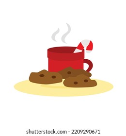 Christmas Cookies And Hot Drink Illustration Vector Clipart