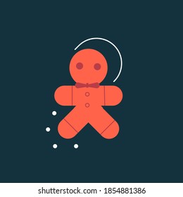 Christmas Cookies Icon Vector Flat Background
