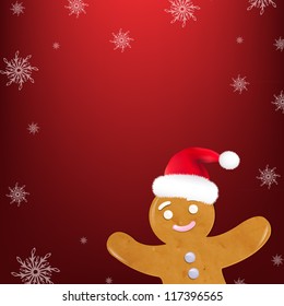 Christmas Cookies, Isolated On Red Background, Vector Illustration