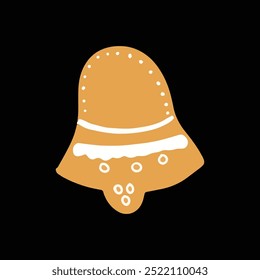 biscoitos de Natal. chave, árvore e floco de neve, grinalda e brinquedo. Ilustração de vetor de desenhos animados