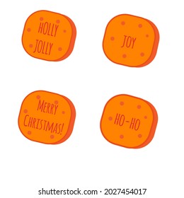 Christmas cookies. New Year holiday meal symbols. vector clip art.