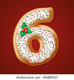 Christmas  cookies  numbers and character. Vector illustration EPS10