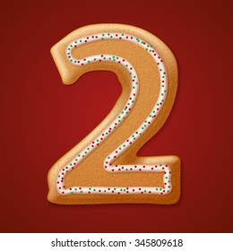 Christmas  cookies  numbers and character. Vector illustration EPS10