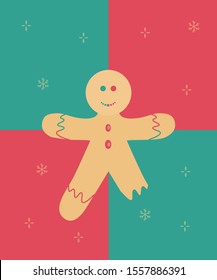 Christmas cookies on a red-green background