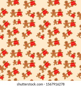Christmas cookies on Christmas tree Seamless pattern