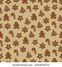 Christmas cookies pattern. Christmas time, holidays