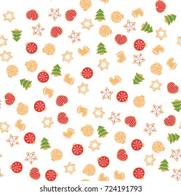 Christmas cookies pattern. Vector illustration