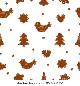 Christmas cookies pattern for winter holidays. Vector illustration