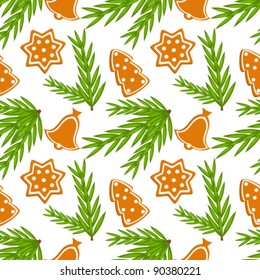 Christmas cookies seamless texture. Vector illustration