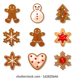 Hand Drawn Watercolor Gingerbread Set Different Stock Illustration ...