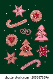 galletas de navidad conjunto de objetos aislados