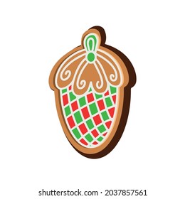 Christmas cookies in the shape of a cone. Vector illustration