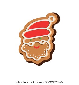 Christmas cookies in the shape of Santa Claus. Vector illustration