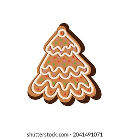 Christmas cookies in the shape of a Christmas tree. Vector illustration