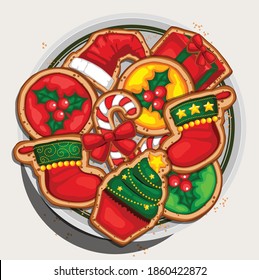 christmas cookies using vector format