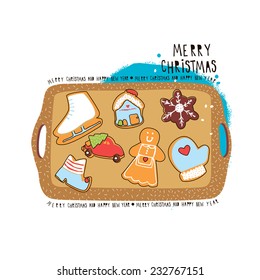 Christmas cookies. Vector illustration