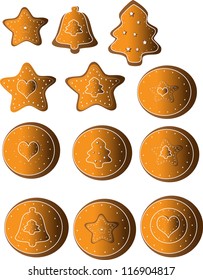 Christmas cookies vector set.  This image is a vector illustration 10 EPS.