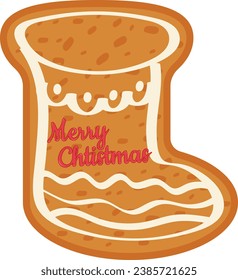 Christmas cookies. Vector Christmas cookies top view. Collection of ginger cookies.