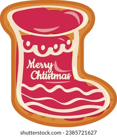 Christmas cookies. Vector Christmas cookies top view. Collection of ginger cookies.