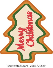 Christmas cookies. Vector Christmas cookies top view. Collection of ginger cookies.