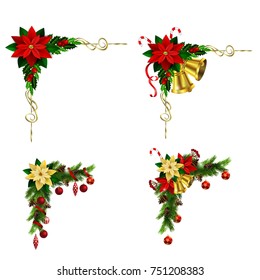 Christmas corner decoration for your design. Vector