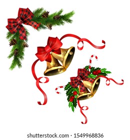 Christmas corner decorations set for your designs vector