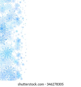 Christmas corners frame with small blue snowflakes