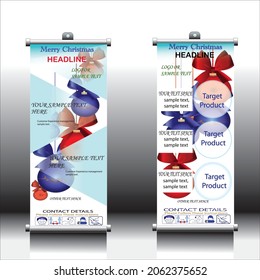 christmas Corona virus 2021-n cov,stand roll-up banner disign,roll-up banner for posting information,illustration of deadly virus,corona virus infection,covid19 virus concept,banner layout Editable ve