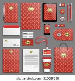 Christmas corporate identity template set. Business stationery mock-up with logo. Branding design.