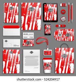 Christmas corporate identity template set. Business stationery mock-up with logo. Branding design.