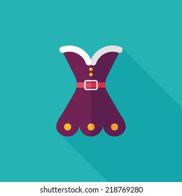 Christmas costume flat icon with long shadow, eps10