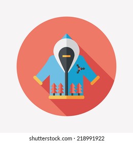 Christmas costume flat icon with long shadow,eps10