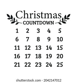 Christmas countdown, advent calendar, Christmas illustration 
