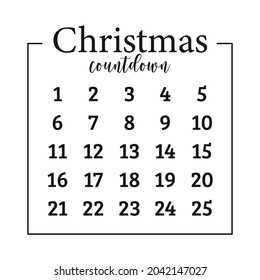 Christmas countdown, advent calendar, Christmas illustration 