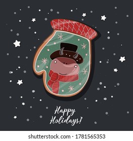 CHRISTMAS COVER. gingerbread Christmas. New year poster
