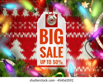 Christmas cover with price sticker on gold background. EPS 10 vector file included