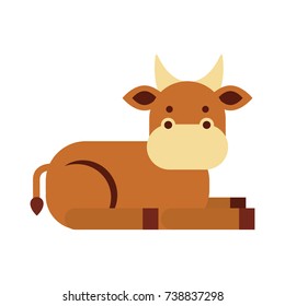 christmas cow animal of manger cartoon