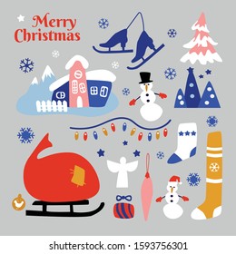 Christmas cozy set with different nice objects