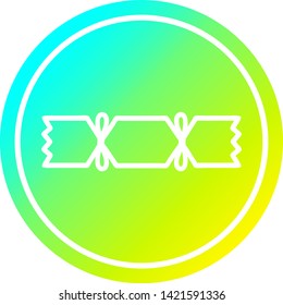 christmas cracker circular icon with cool gradient finish