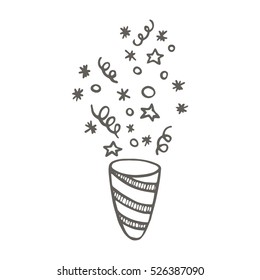 Christmas cracker. Confetti fireworks vector