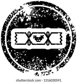 christmas cracker distressed icon symbol