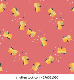 Christmas cracker flat icon, eps10 seamless pattern background